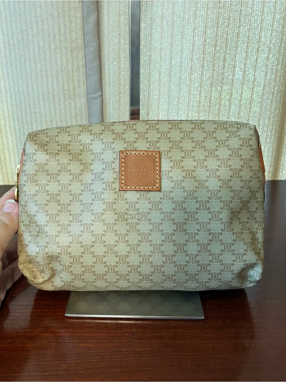 Celine Beige Monogram Pouch